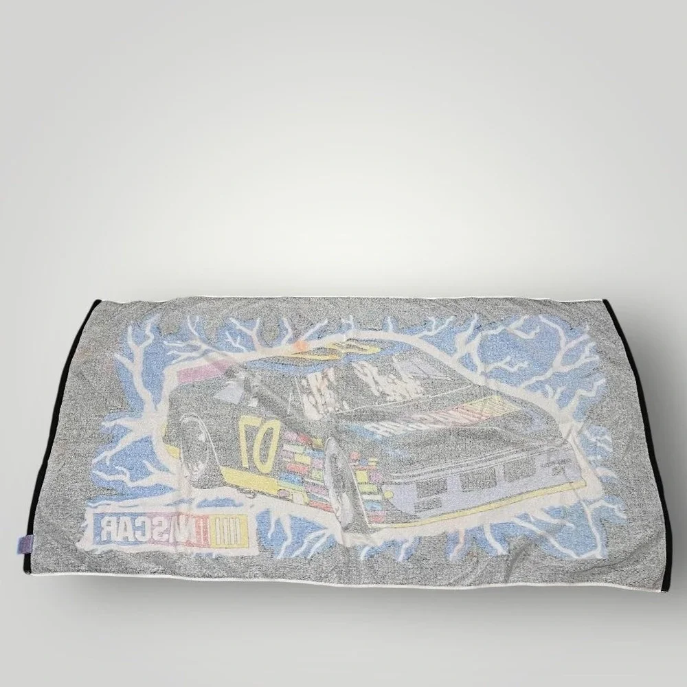 Vintage Jay Franco‎ NASCAR Race Car Graphic Beach Towel Cotton Made in Taiwan